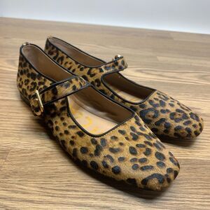 Sam Edelman Michaela Leopard Granada Tan Mary Jane Women Size 10